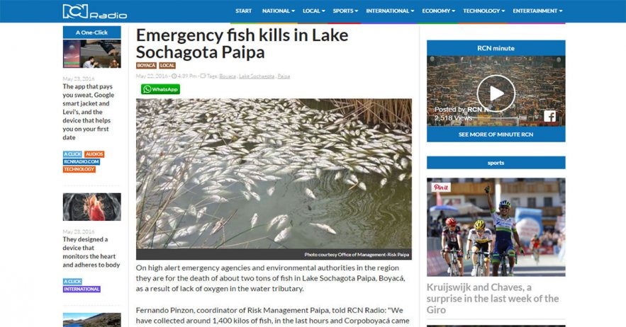 Emergency fish kills in Lake Sochagota Paipa - Mikdash HaMoshiach