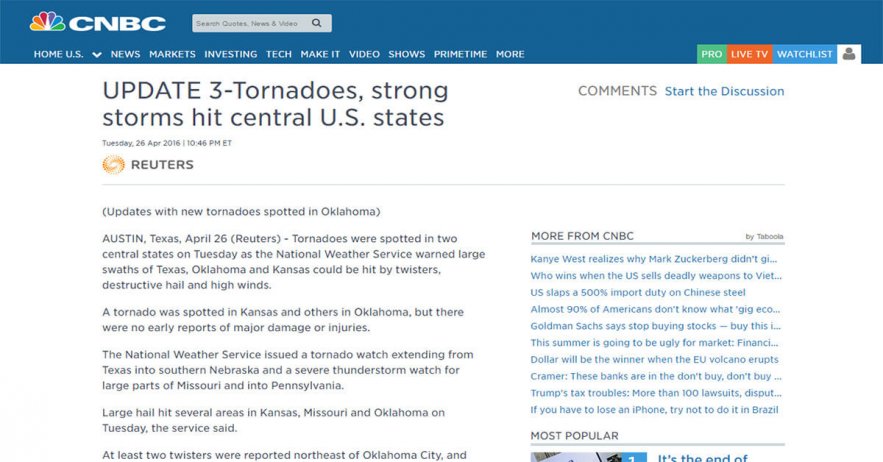 Update 3-Torhadoes, strong storms hit central U.S. states - Mikdash HaMoshiach - Temple of the Messiah
